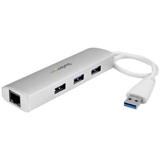 Concentrador De 3 Puertos Usb 3.0 Con Adaptador De Red Ethernet Gigabit - Hub Portátil De Aluminio - Startech.com Mod. St3300g3ua